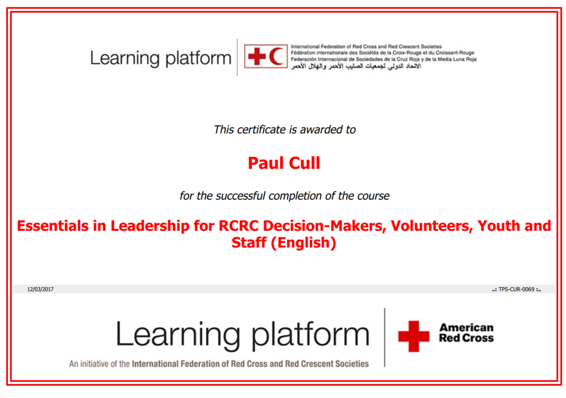 IFRC Essentials in Leadership certificate