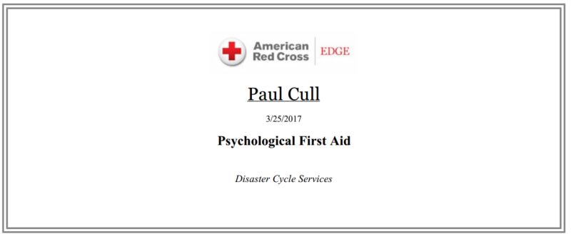 Psychological First Aid Certificate