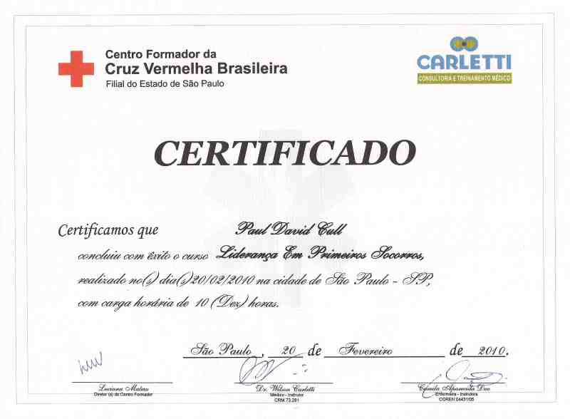 Leadership in First Aid Certificate