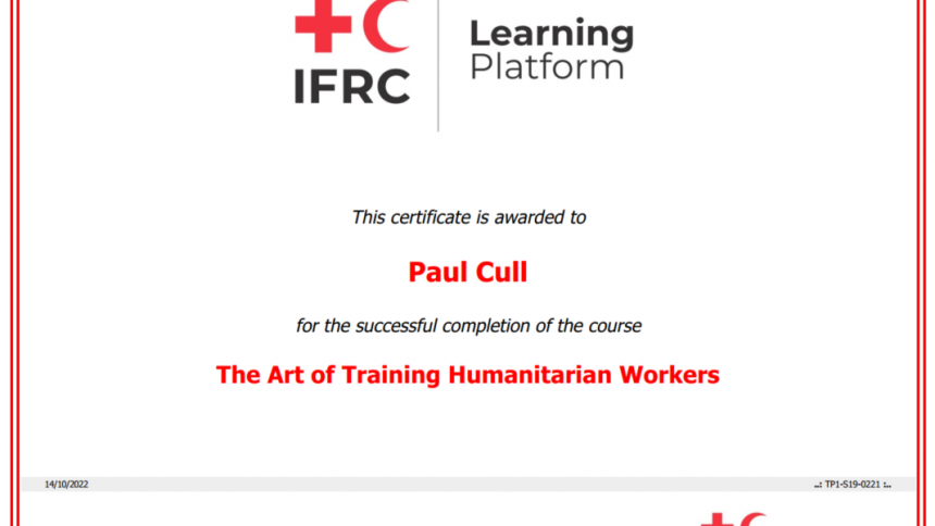 IFRC Art of Training Humanitarian Workers Certificate
